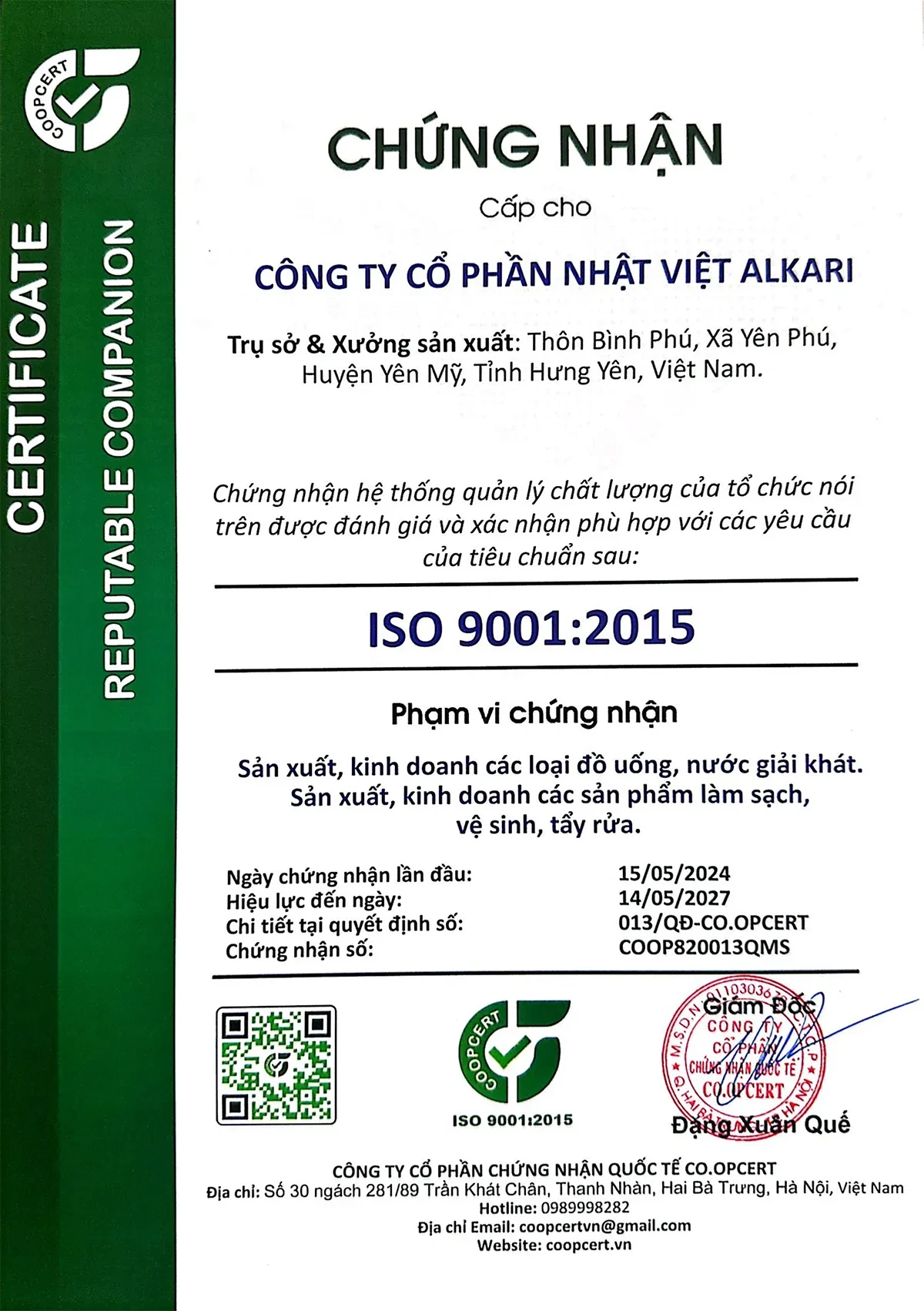 Chứng nhận Iso 9001:2015